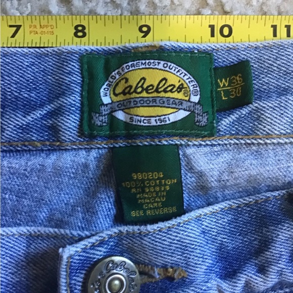 Cabelas men’s jeans 36x30 preshrunk, waist is 34 as shown - Picture 3 of 6
